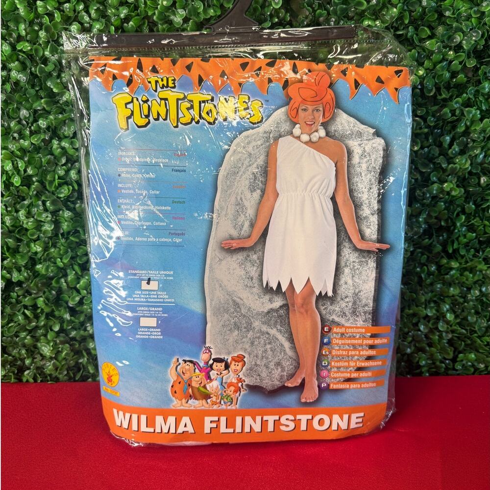 New Rubies Wilma Flintstone Adult Womens Costume One Size Dress Necklace Cosplay